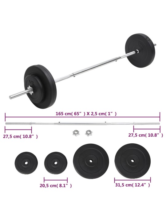 Svaru stienis ar diskiem, 30 kg