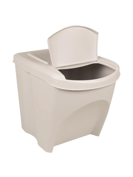 Atkritumu tvertnes, saliekamas, 3 gab., baltas, 75 l