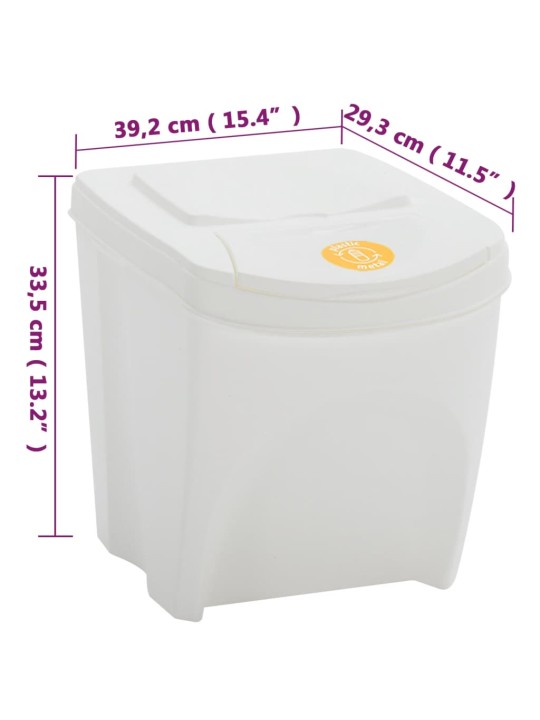 Atkritumu tvertnes, saliekamas, 4 gab., baltas, 100 l