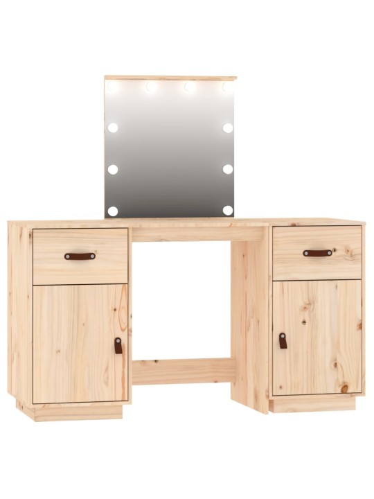 Spoguļgaldiņa komplekts, led, priedes masīvkoks