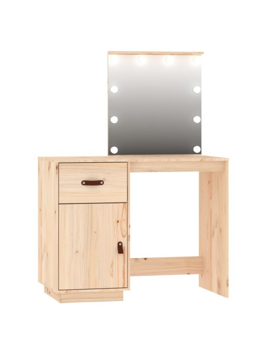 Spoguļgaldiņa komplekts, led, priedes masīvkoks