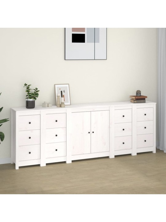 Kumode, balta, 230x35x80 cm, priedes masīvkoks
