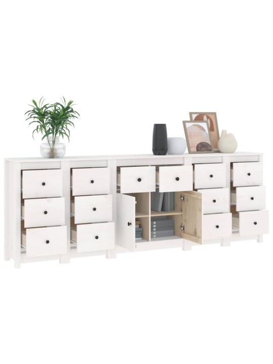 Kumode, balta, 230x35x80 cm, priedes masīvkoks