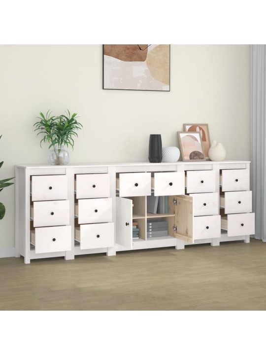 Kumode, balta, 230x35x80 cm, priedes masīvkoks