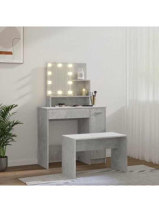 Spoguļgaldiņa komplekts, led, betona pelēks inženierijas koks