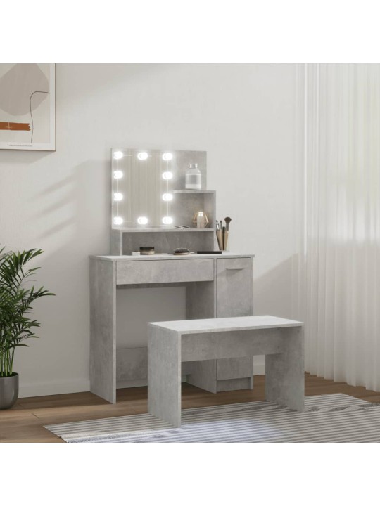Spoguļgaldiņa komplekts, led, betona pelēks inženierijas koks