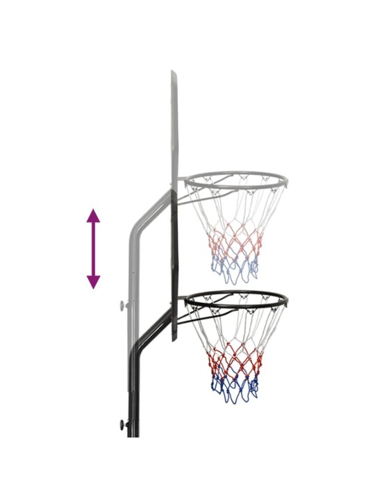 Basketbola vairogs, melns, 282-352 cm, polietilēns