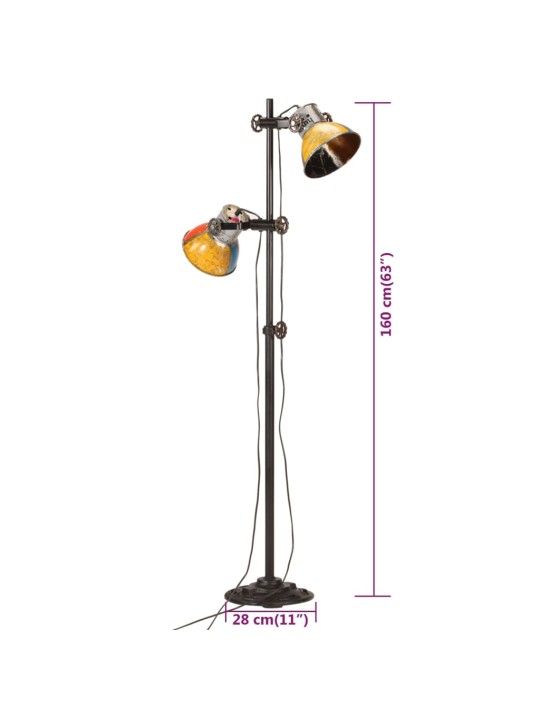 Stāvlampa ar 2 lampas abažūriem, daudzkrāsaina, e27