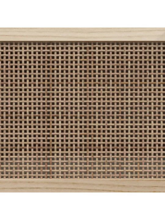 Skapītis, 80x30x40 cm, priedes koks, dabīga rotangpalma, melns