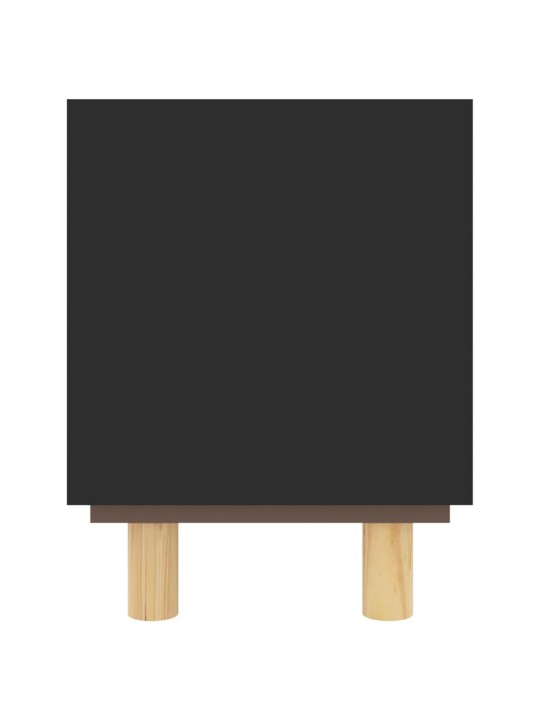 Tv skapītis, 105x30x40 cm, priede, dabīga rotangpalma, melns