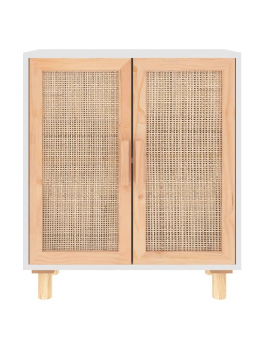 Kumode, balta, 60x30x70 cm, priedes koks, dabīga rotangpalma