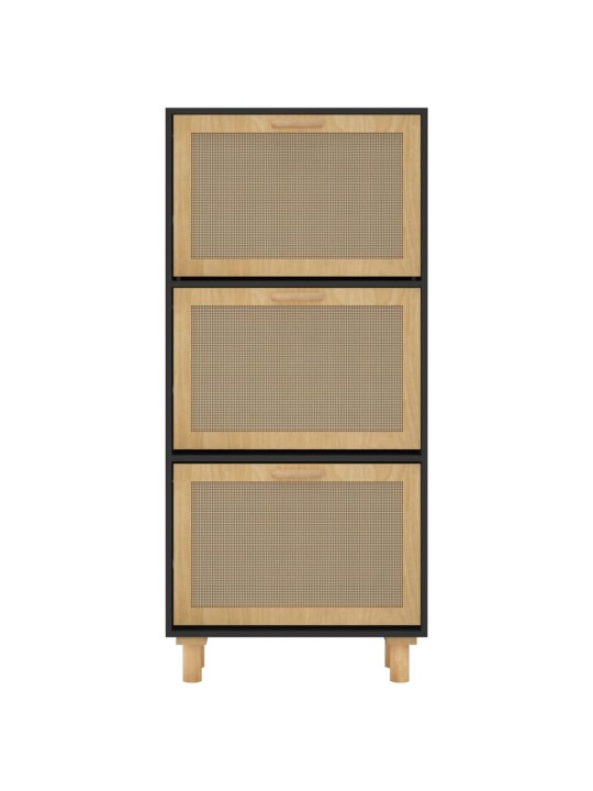Apavu skapītis, melns, 52x25x115 cm, inženierijas koks