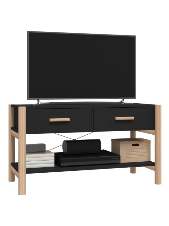 Tv skapītis, melns, 82x38x45 cm, inženierijas koks
