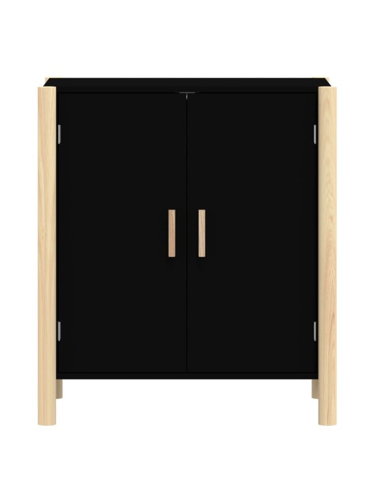 Kumode, melna, 62x38x70 cm, inženierijas koks, melna