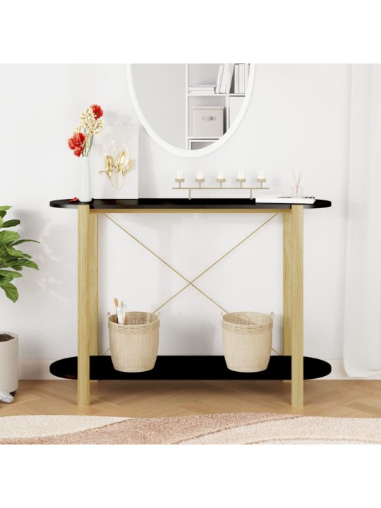 Konsoles galdiņš, melns, 110x38x75 cm, inženierijas koks