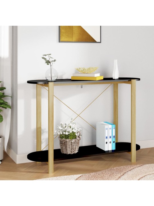 Konsoles galdiņš, melns, 110x38x75 cm, inženierijas koks