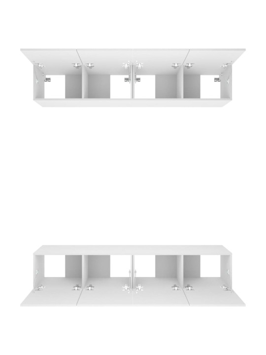 Tv skapīši, 4 gab., balti, 80x30x30 cm, inženierijas koks