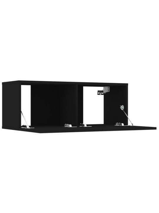 Tv skapīši, 4 gab., 80x30x30 cm, inženierijas koks, melni