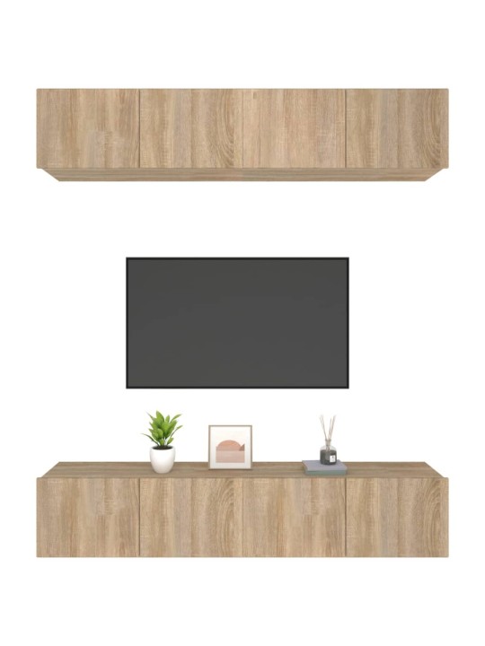 Tv skapīši, 4 gab., ozolkoka, 80x30x30 cm, inženierijas koks