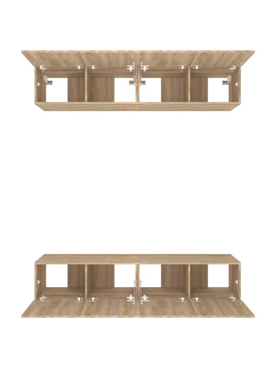 Tv skapīši, 4 gab., ozolkoka, 80x30x30 cm, inženierijas koks