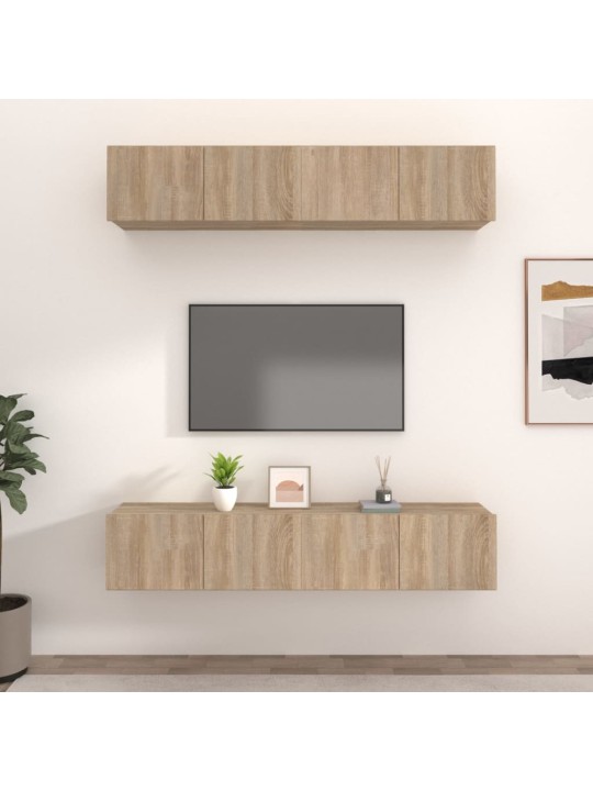Tv skapīši, 4 gab., ozolkoka, 80x30x30 cm, inženierijas koks