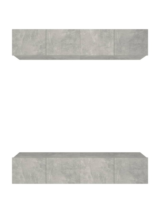 Tv skapīši, 4 gab., betonpelēki, 80x30x30 cm, inženierijas koks