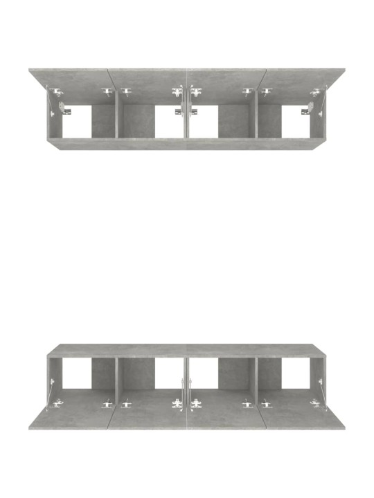 Tv skapīši, 4 gab., betonpelēki, 80x30x30 cm, inženierijas koks