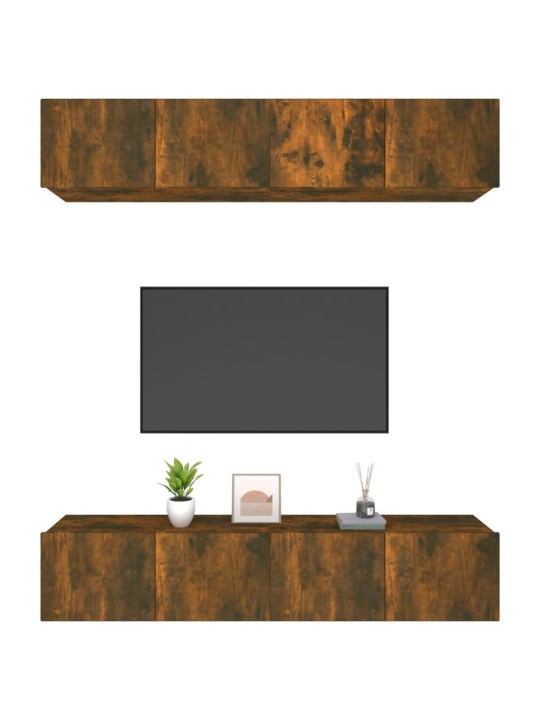 Tv skapīši, 4 gab., ozolkoka, 80x30x30 cm, inženierijas koks