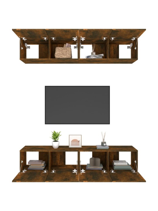 Tv skapīši, 4 gab., ozolkoka, 80x30x30 cm, inženierijas koks