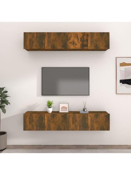 Tv skapīši, 4 gab., ozolkoka, 80x30x30 cm, inženierijas koks