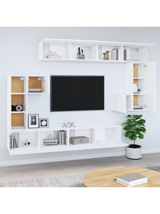 Sienas tv skapītis, balts, inženierijas koks