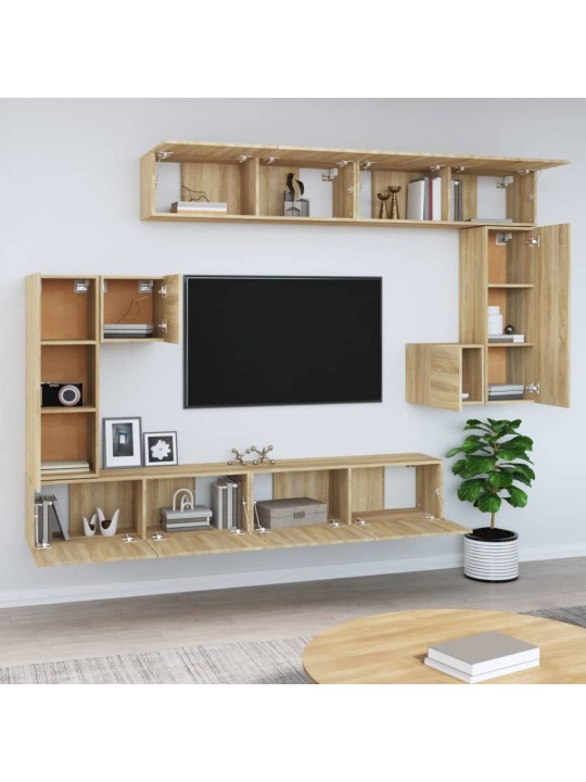 Sienas tv skapītis, ozolkoka krāsa, inženierijas koks