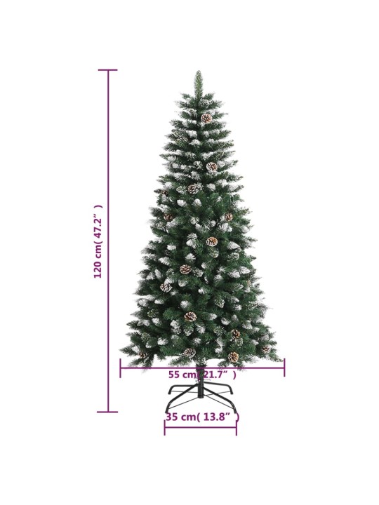 Mākslīgā Ziemassvētku egle ar statīvu, zaļa, 120 cm, PVC