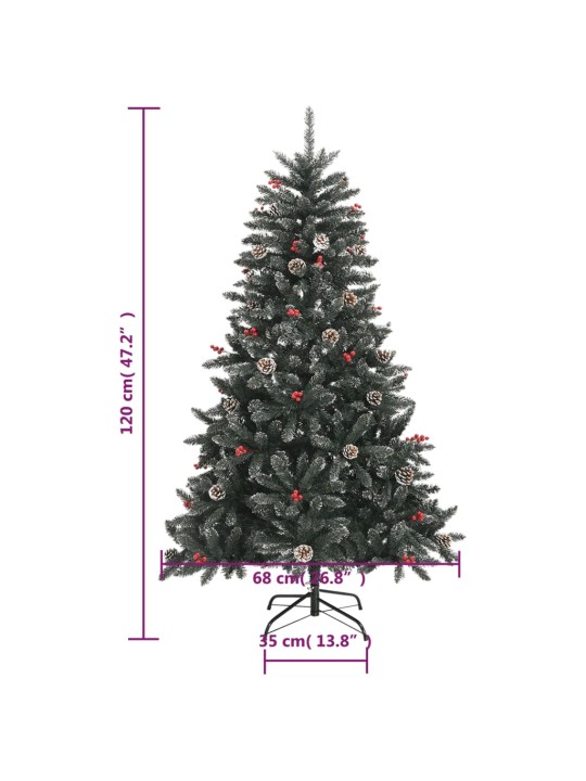 Mākslīgā Ziemassvētku egle ar statīvu, zaļa, 120 cm, PVC