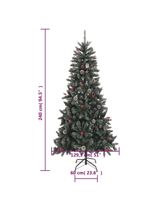 Mākslīgā ziemassvētku egle ar statīvu, zaļa, 240 cm, pvc