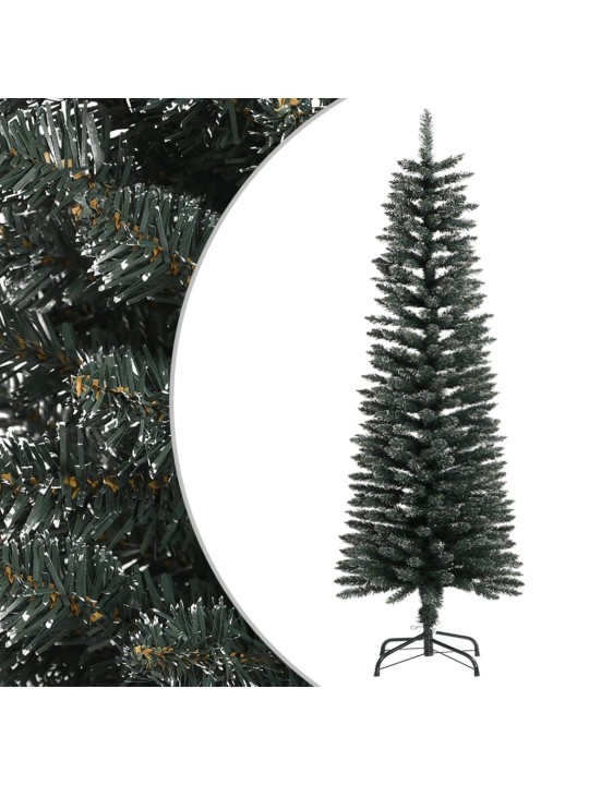 Mākslīgā Ziemassvētku egle ar statīvu, šaura, 120 cm, zaļa, PVC