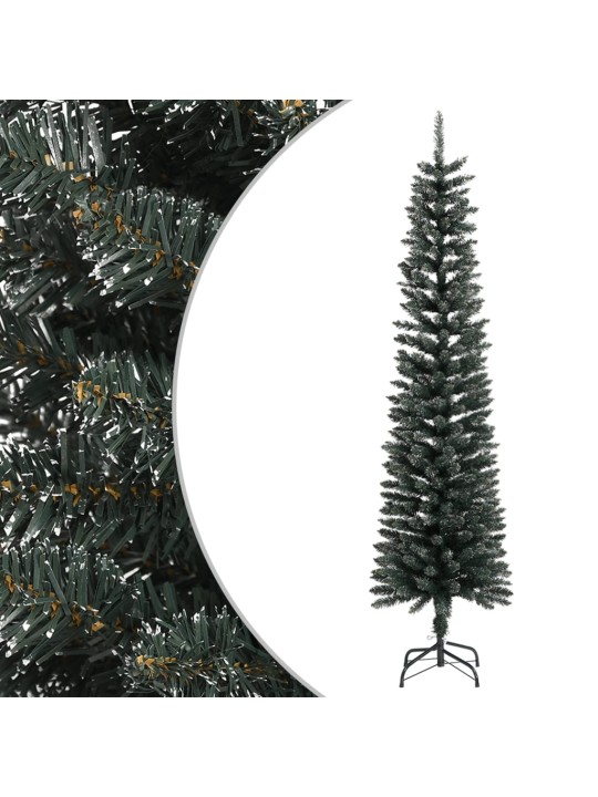 Mākslīgā Ziemassvētku egle ar statīvu, šaura, 210 cm, zaļa, PVC