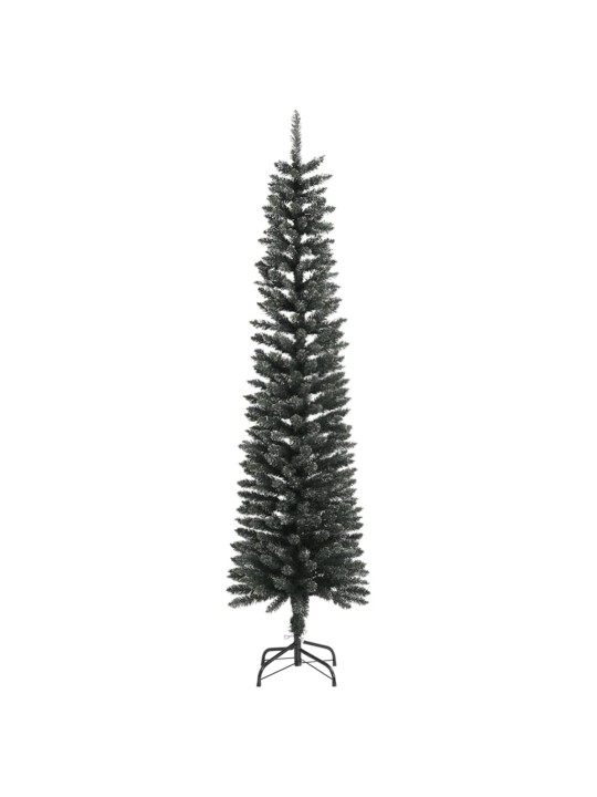 Mākslīgā Ziemassvētku egle ar statīvu, šaura, 210 cm, zaļa, PVC