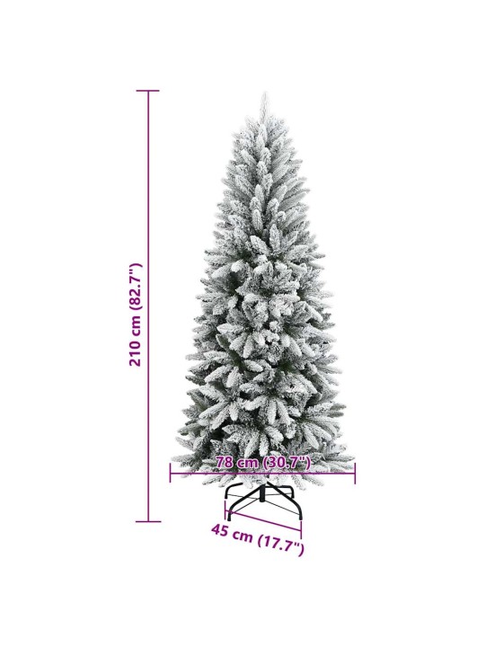 Mākslīgā ziemassvētku egle ar sniegu, 210 cm, pvc&pe