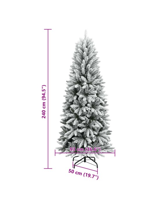 Mākslīgā ziemassvētku egle ar sniegu, 240 cm, pvc&pe
