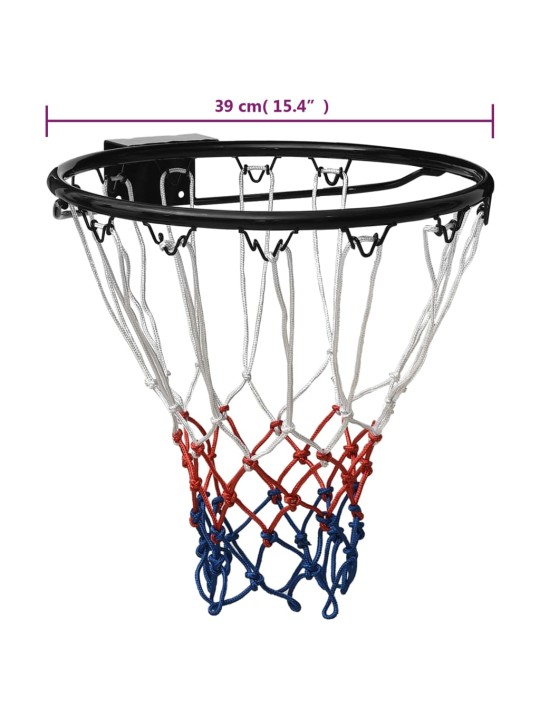 Basketbola grozs, melns, 39 cm, tērauds