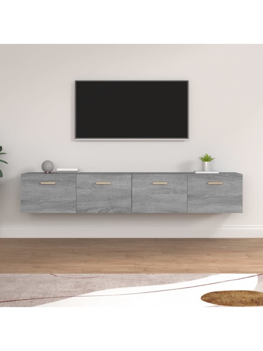 Sienas skapīši, 2 gb., pelēki, 100x36,5x35cm, inženierijas koks
