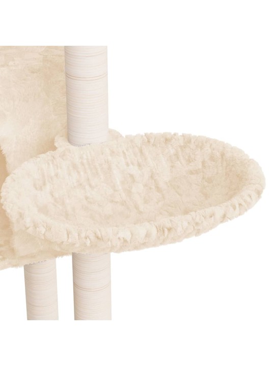 Kaķu māja ar sizala stabiem, 108,5 cm, krēmkrāsas