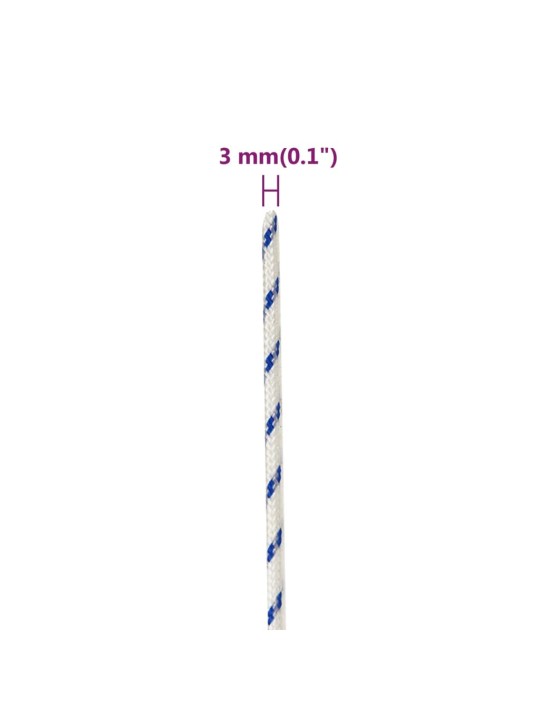 Laivu virve, balta, 3 mm, 50 m, polipropilēns