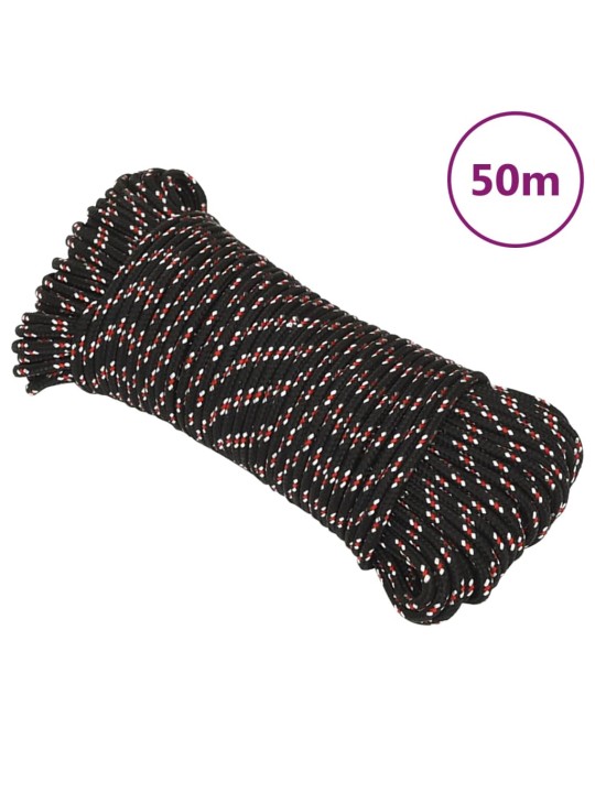 Laivu virve, melna, 3 mm, 50 m, polipropilēns