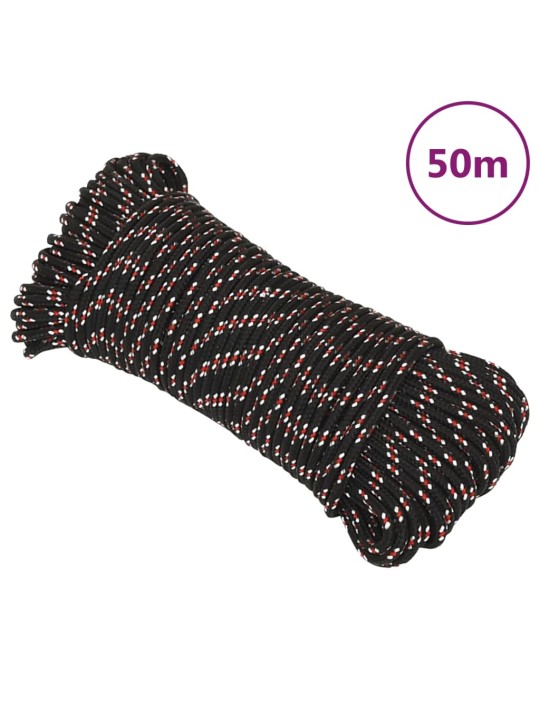 Laivu virve, melna, 4 mm, 50 m, polipropilēns