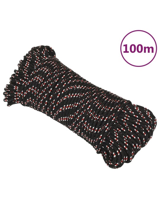 Laivu virve, melna, 4 mm, 100 m, polipropilēns