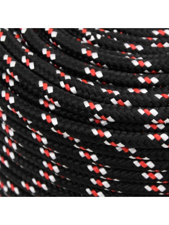 Laivu virve, melna, 8 mm, 25 m, polipropilēns
