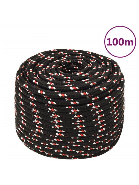 Laivu virve, melna, 12 mm, 100 m, polipropilēns