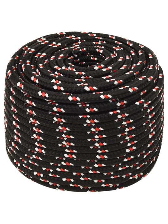 Laivu virve, melna, 14 mm, 25 m, polipropilēns